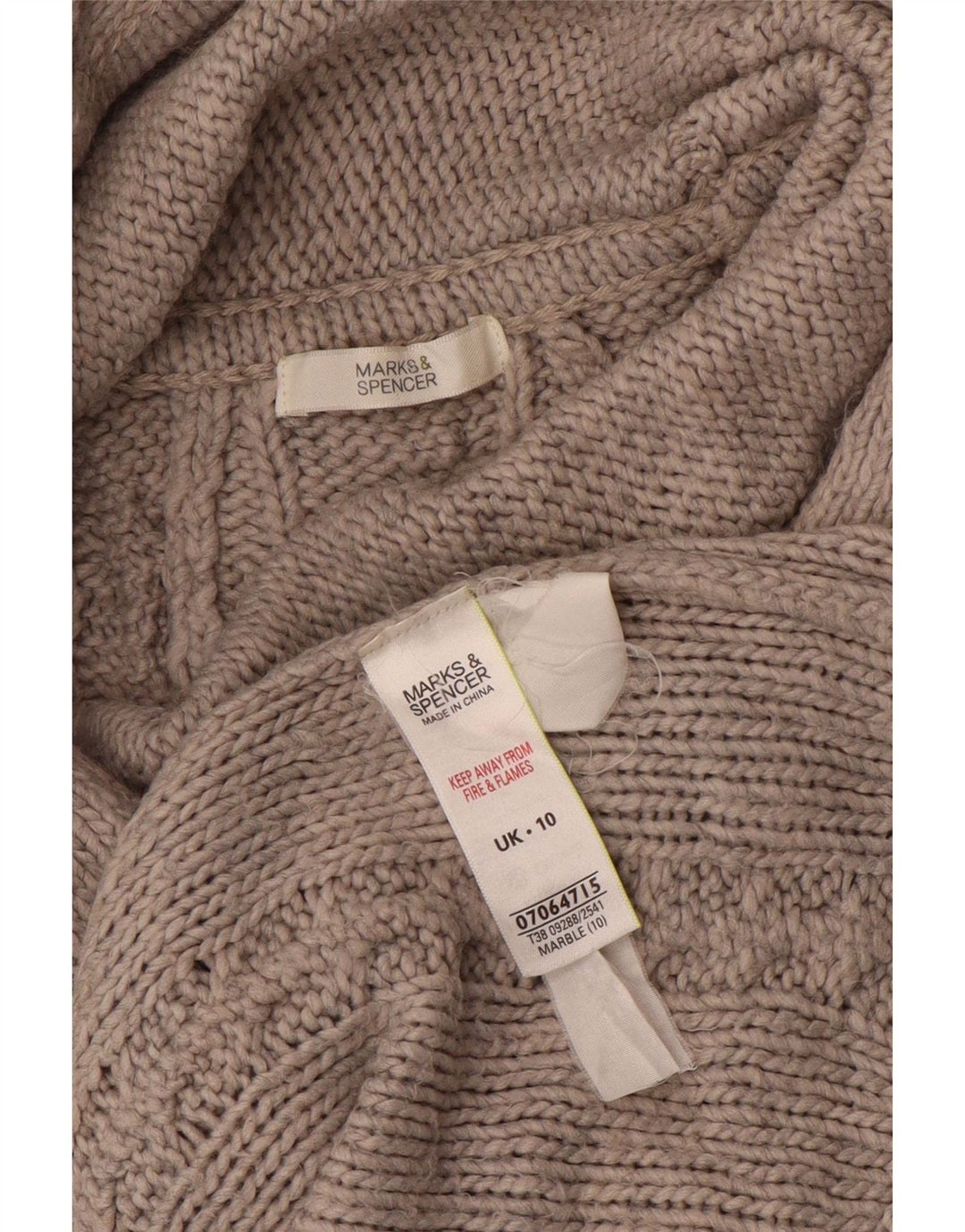 Pulover pentru femei Marks & Spencer cu gât rulat, UK 10, mic, gri acrilic