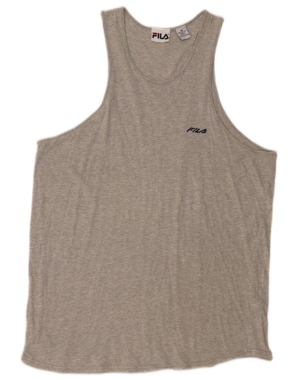 Vest Top Femei Fila UK 14 Medium Gri Bumbac