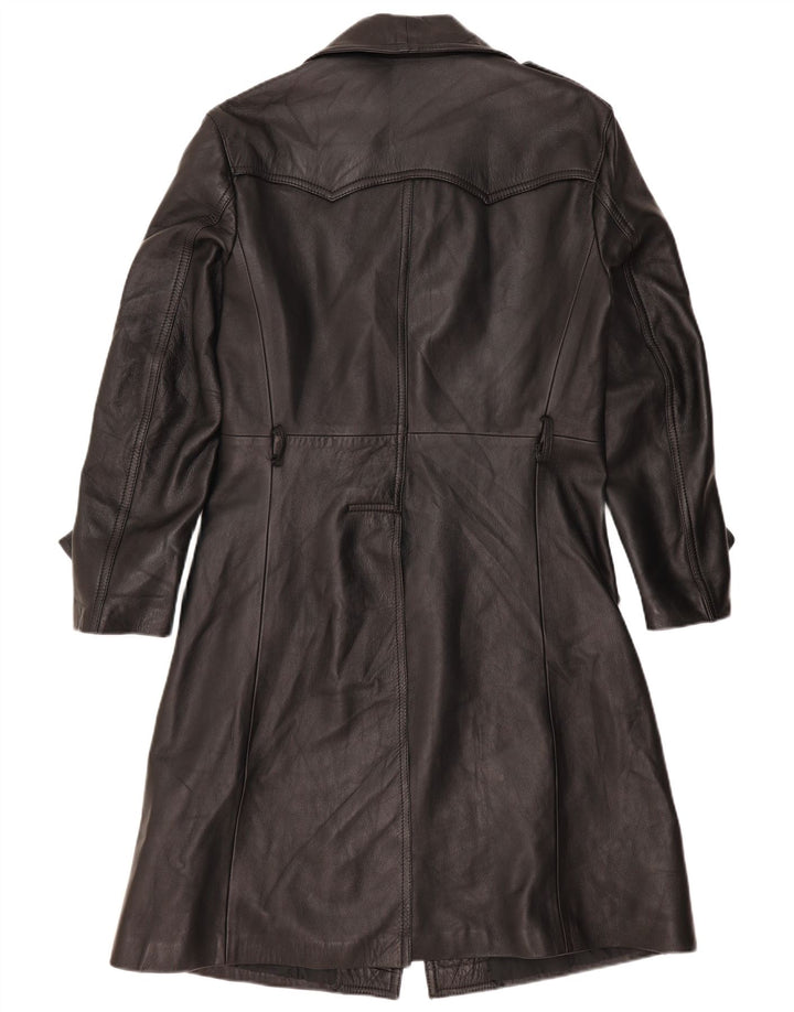 Palton din piele dublu pentru bărbați vintage IT 52 XL negru