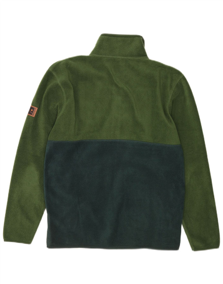 Pulover vintage pentru bărbați, cu fermoar și gât, din lână, verde mediu, poliester