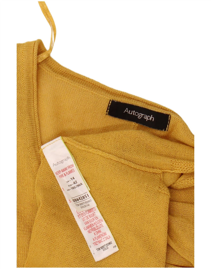 Bluză supradimensionată pentru femei Marks & Spencer Autograph Crop Top UK 14 Large Gold