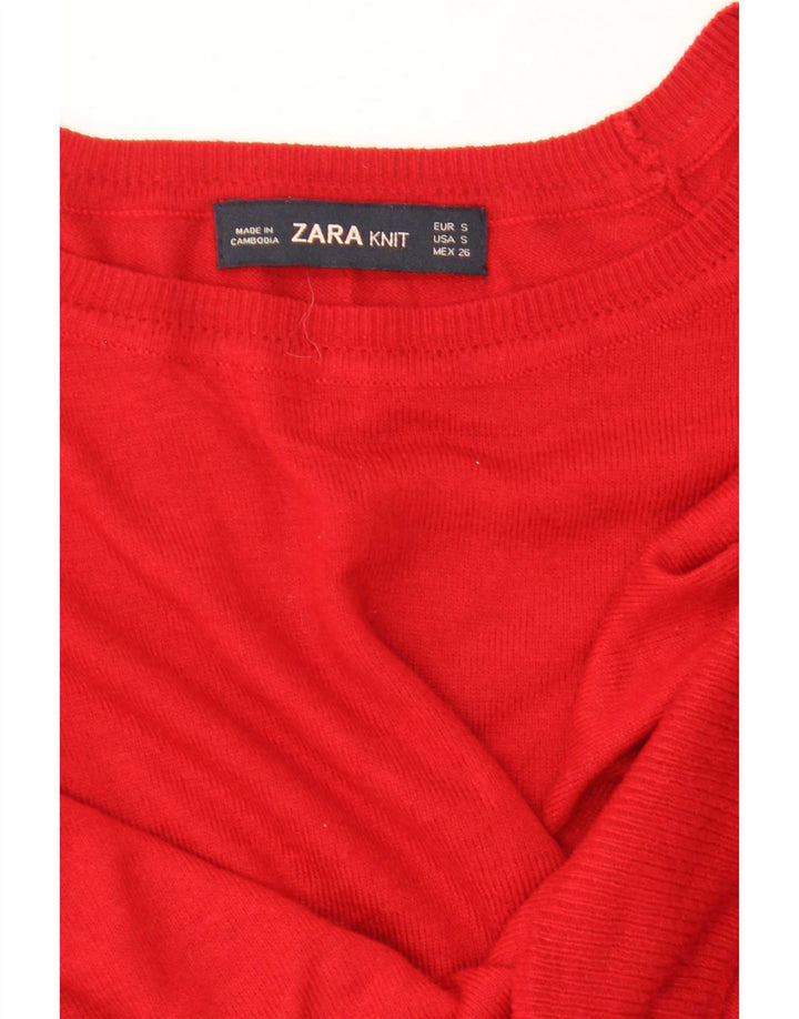 Pulover supradimensionat pentru femei Zara, cu gât de barcă, UK 10 Small Red