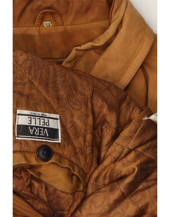 Geacă de piele vintage pentru bărbați IT 54 2XL Bej