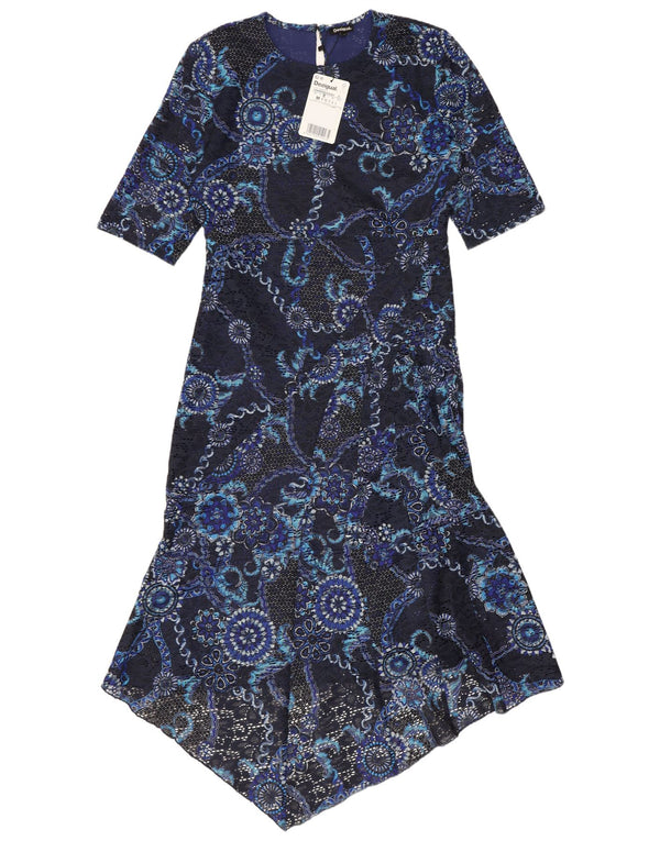 Rochie asimetrică din dantelă Desigual pentru femei UK 12 Medium Bleumarin Floral
