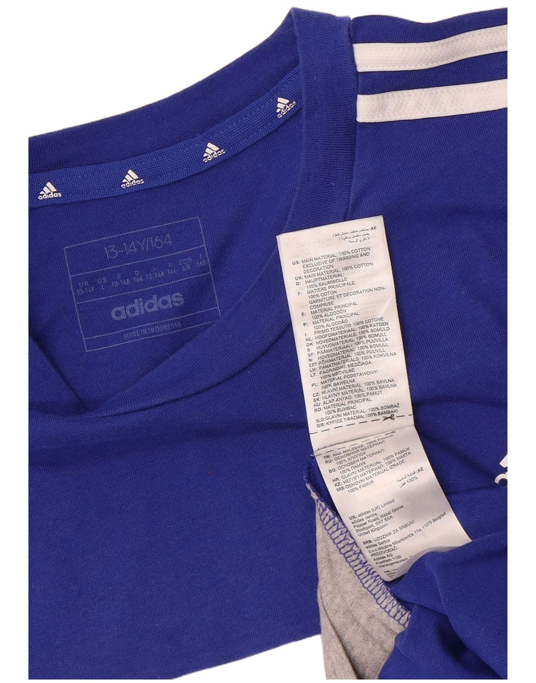 Tricou Băieți Adidas Top 13-14 Ani Bumbac Albastru