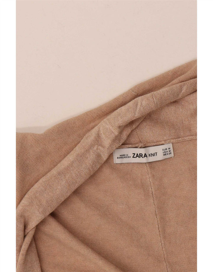 Pulover cardigan deschis pentru femei Zara UK 14 Bej mediu