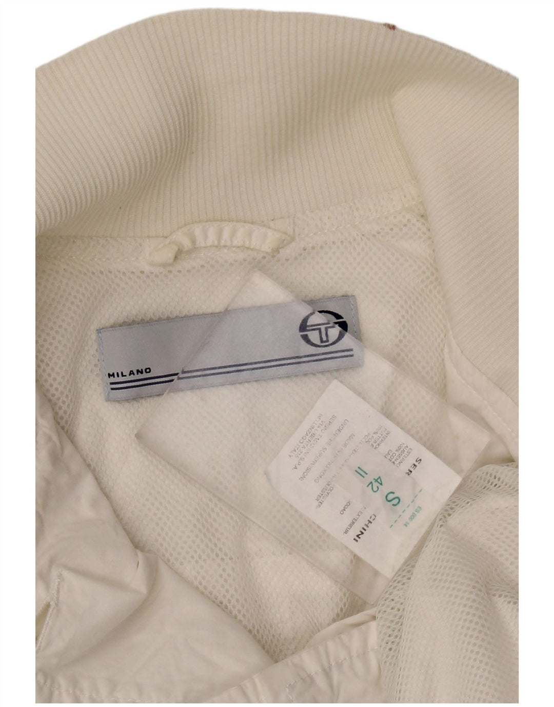 Jachetă bomber crop pentru femei Sergio Tacchini UK 10 Poliester alb mic