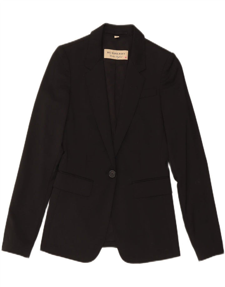 Jachetă Burberry pentru femei, cu 1 nasture, UK 4 XS, lână neagră, clasică