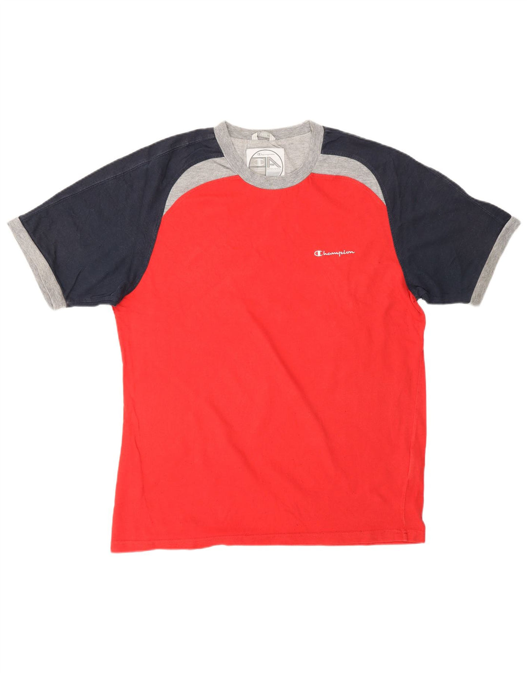 Tricou Bărbați CHAMPION Top XL Bumbac Colorblock Roșu