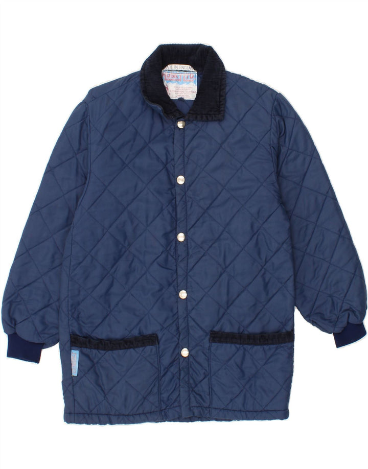 HUSKY Boys Quilted Jacket 11-12 Years Navy Blue Nylon Vintage Husky and Second-Hand Husky from Messina Hembry 