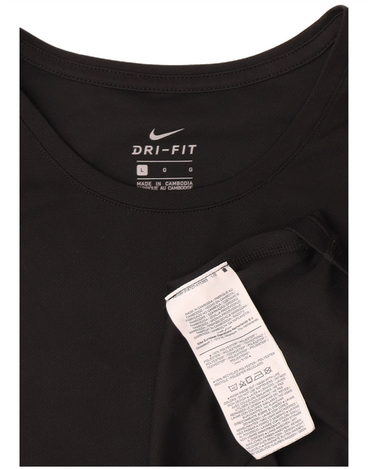 Tricou grafic Nike Dri Fit pentru femei Top UK 16 Poliester negru mare