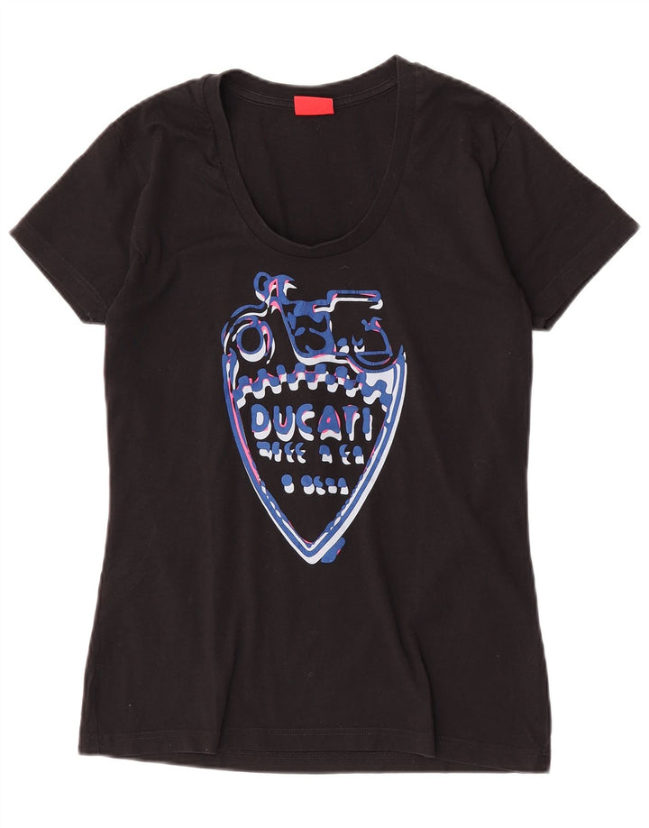 Tricou grafic pentru femei Ducati Top UK 12 Medium Black Bumbac