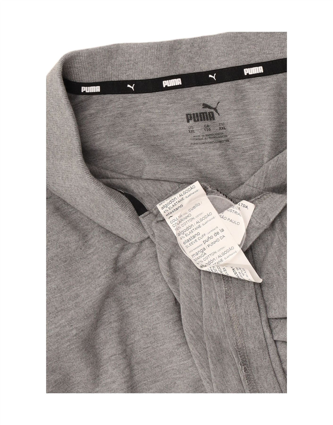 Tricou polo pentru bărbați Puma 2XL, bumbac gri cu pete