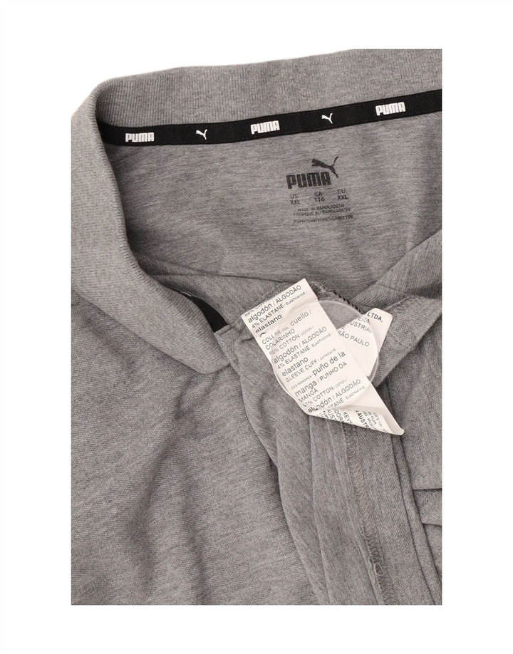 Tricou polo pentru bărbați Puma 2XL, bumbac gri cu pete