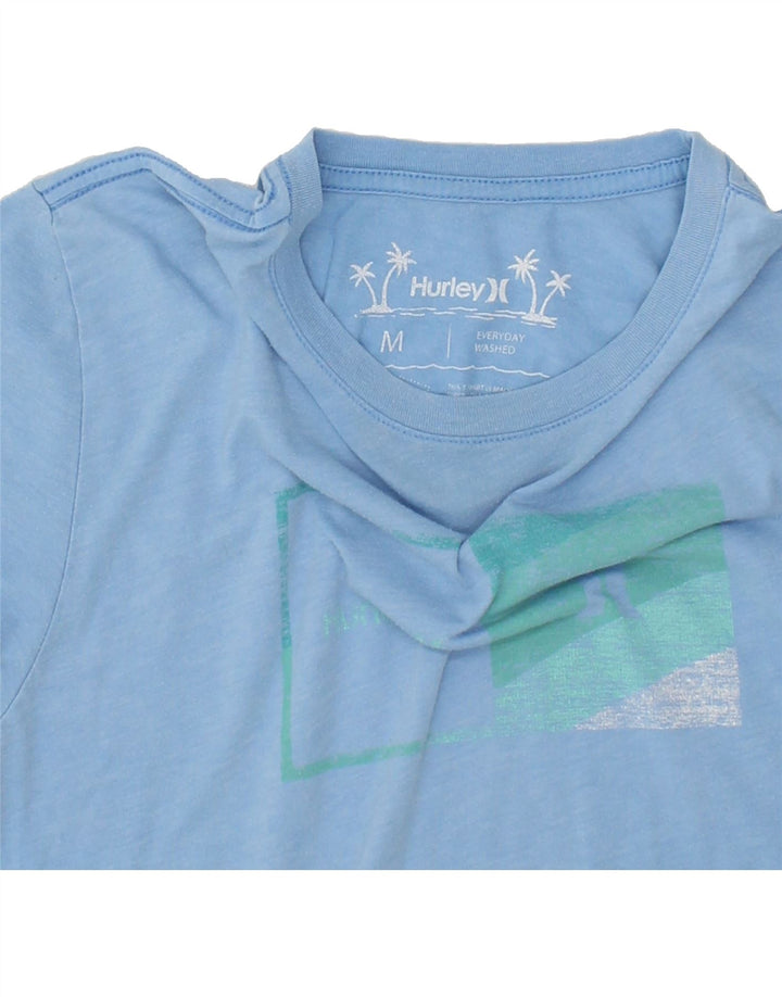 HURLEY Mens Graphic T-Shirt Top Medium Blue Cotton Vintage Hurley and Second-Hand Hurley from Messina Hembry 