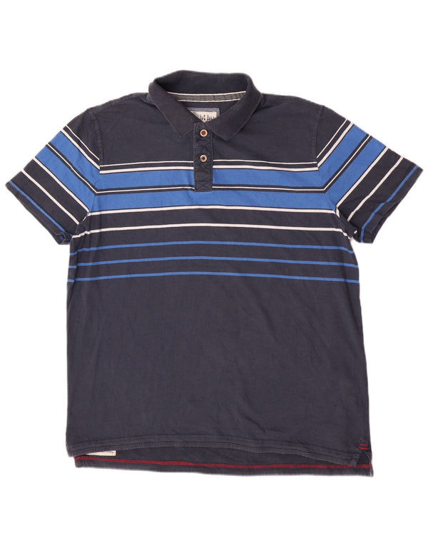 Tricou polo rugby pentru bărbați Fat Face XL, bumbac cu dungi albastru bleumarin