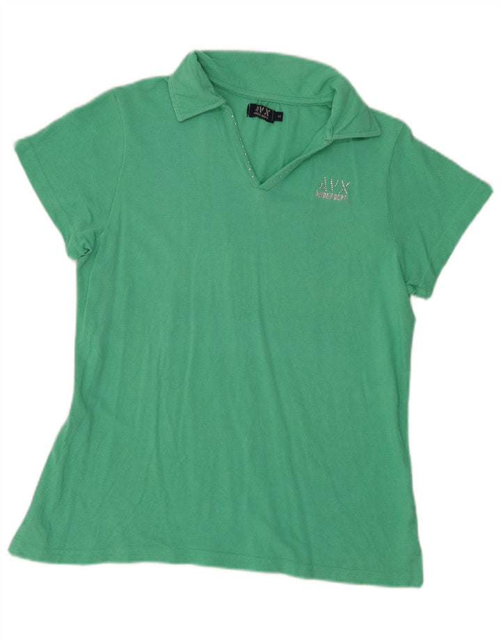 Tricou polo Avirex pentru femei UK 12, bumbac verde mediu