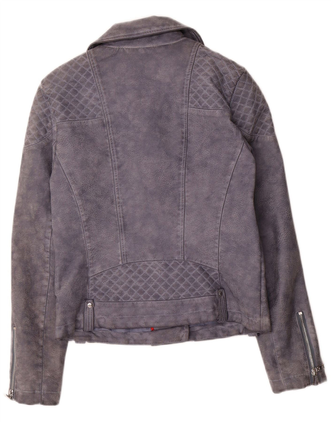 Geaca de motociclist din piele artificială Tommy Hilfiger pentru femei UK 10, gri mic