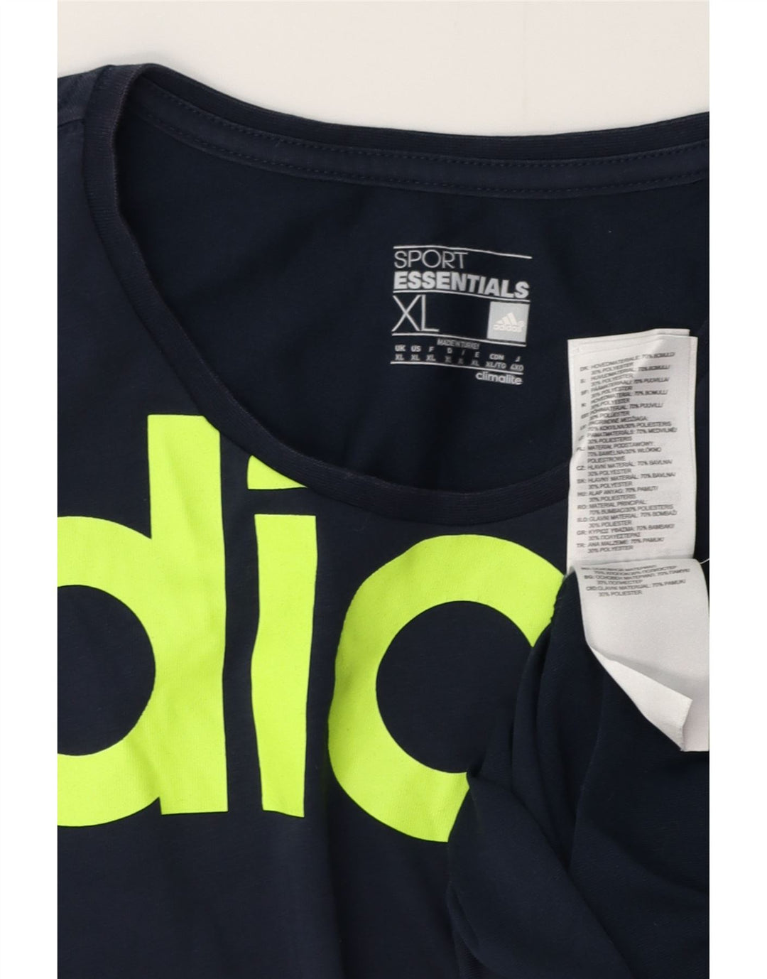 Tricou grafic ADIDAS Climalite pentru bărbați Top XL Bumbac bleumarin