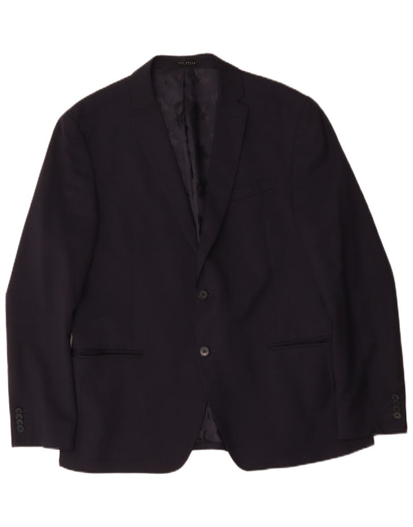 Jachetă pentru bărbați Ted Baker, slim fit, cu 2 nasturi, Marea Britanie 44 2XL Lână bleumarin