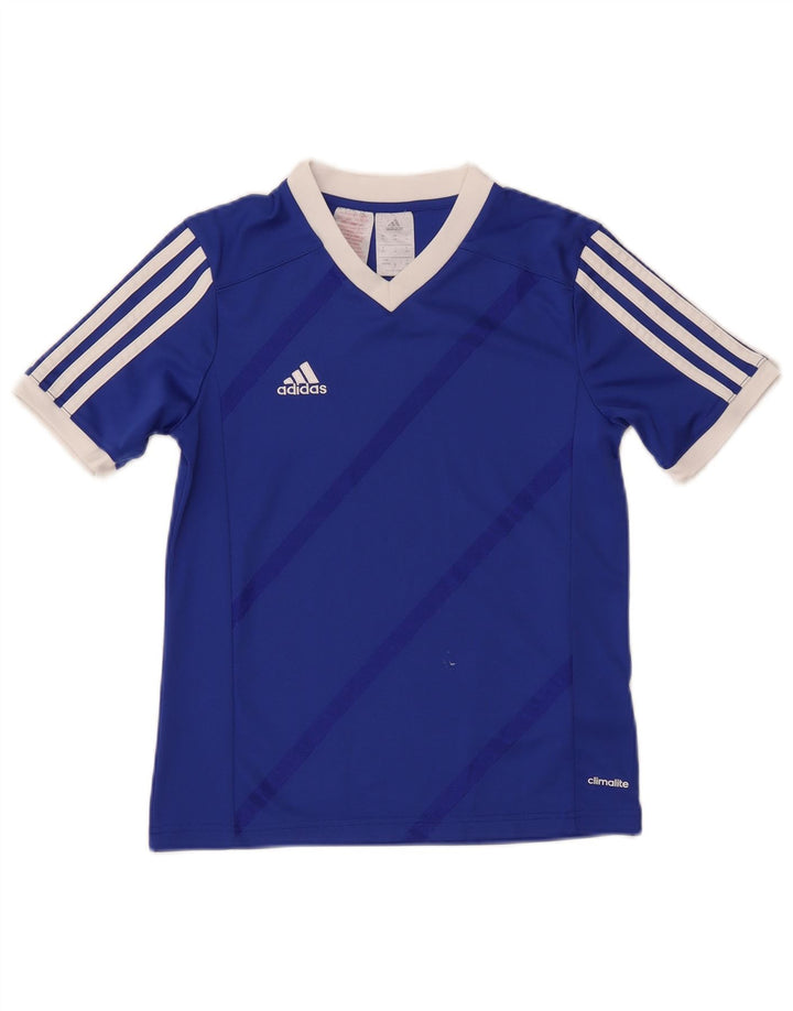 Tricou ADIDAS Climalite pentru băieți Top 11-12 ani mare poliester albastru
