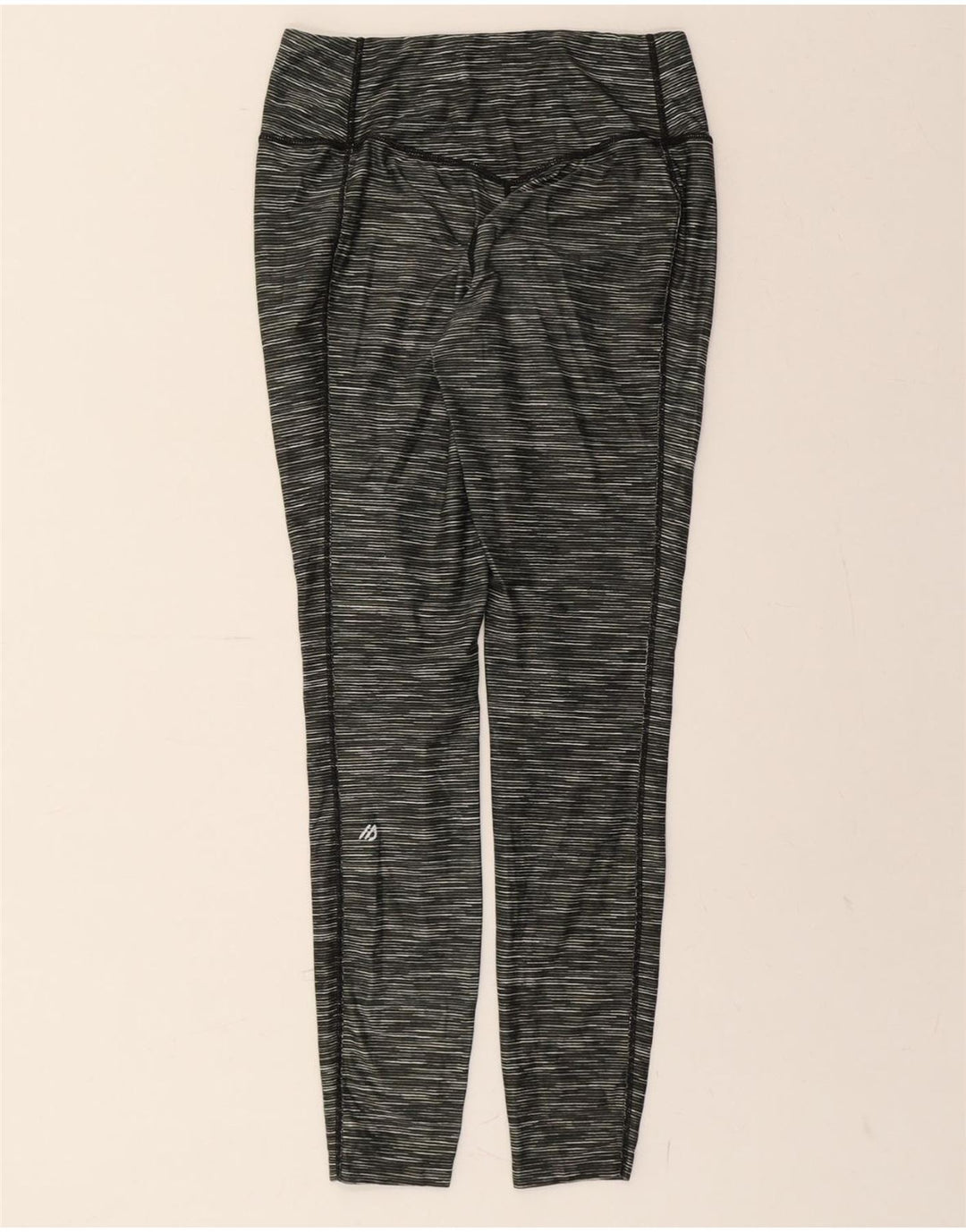 EDDIE BAUER Womens Leggings UK 10 Small  Grey Pinstripe Polyester Vintage Eddie Bauer and Second-Hand Eddie Bauer from Messina Hembry 