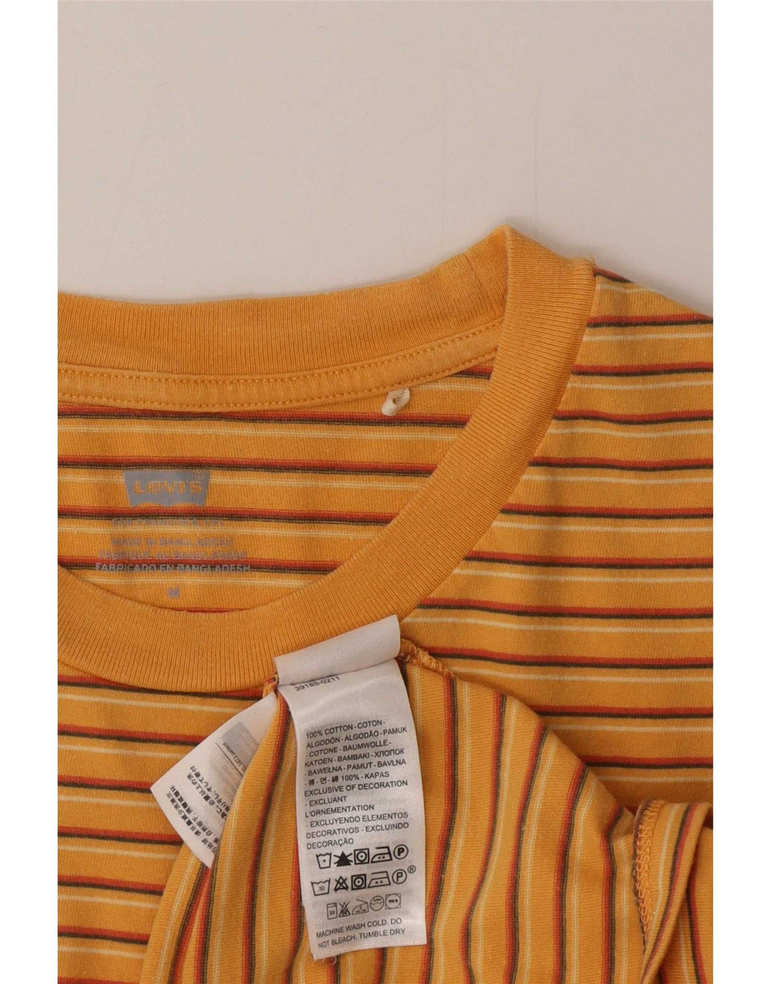 Tricou pentru femei Levi's Top UK 12 Medium Orange Striped Bumbac