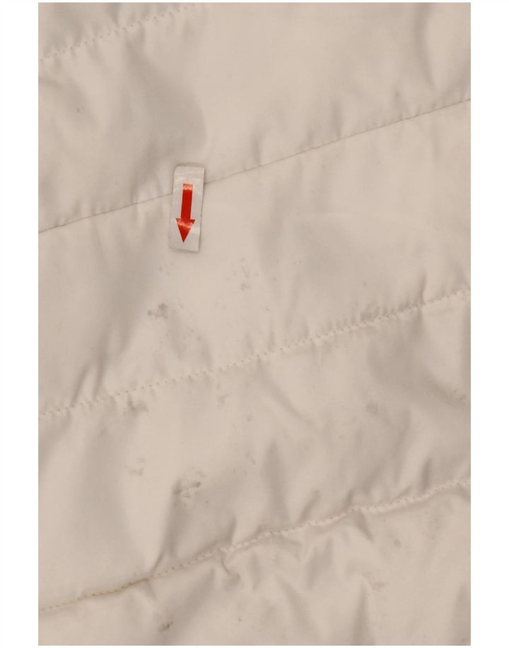 Jachetă căptușită cu glugă Superdry pentru femei UK 14, mare, alb, poliester