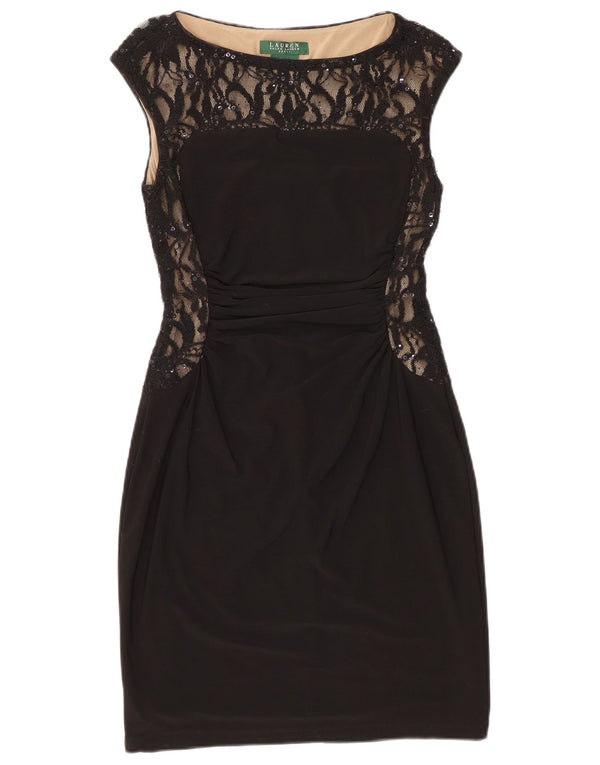 Rochie teacă fără mâneci pentru femei Ralph Lauren US 6 Medium Black Floral