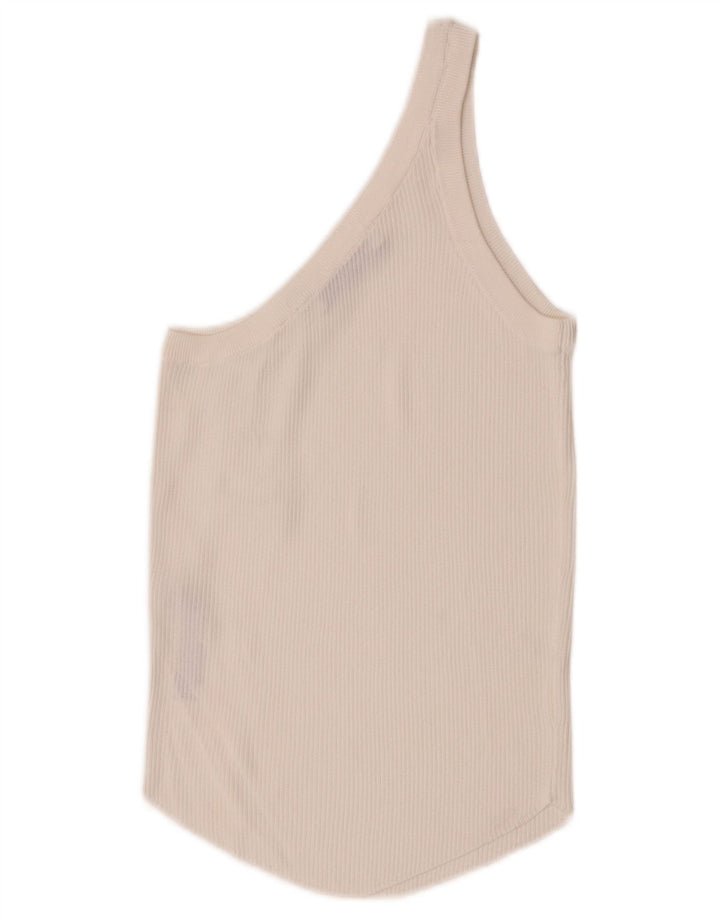 Top cu un umăr pentru femei Zara UK 12 Medium White Viscose