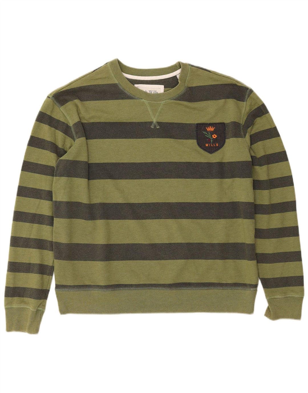 JACK WILLS Pulover supradimensionat pentru femei UK 14 mare kaki cu dungi