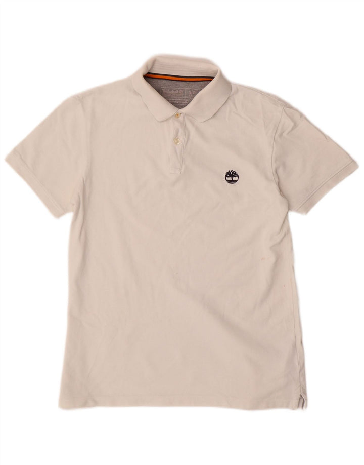 Tricou polo Timberland Slim Fit pentru bărbați, bumbac alb mic