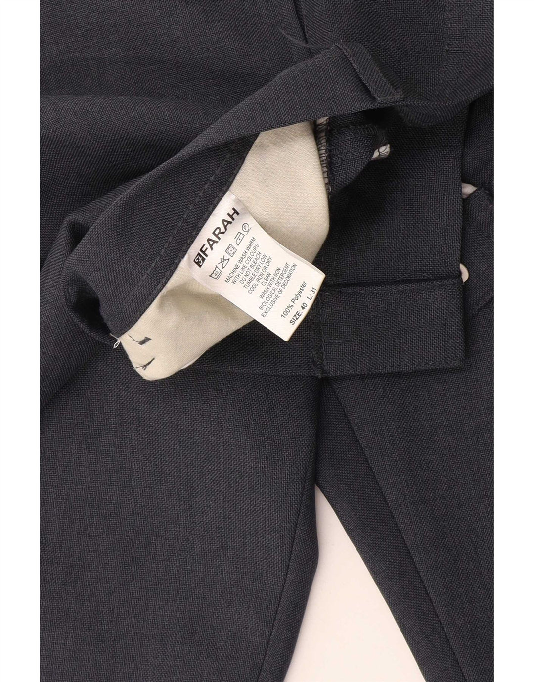 Pantaloni casual drepti pentru bărbați Farah L40 L31 Poliester bleumarin