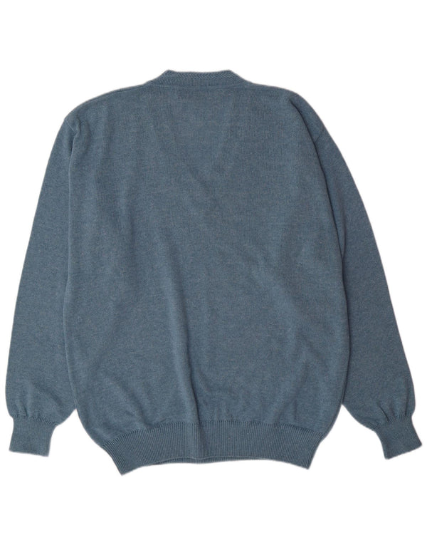 FRANK ALEXS Pulover cu decolteu în V pentru bărbați IT 54 XL Bumbac geometric albastru