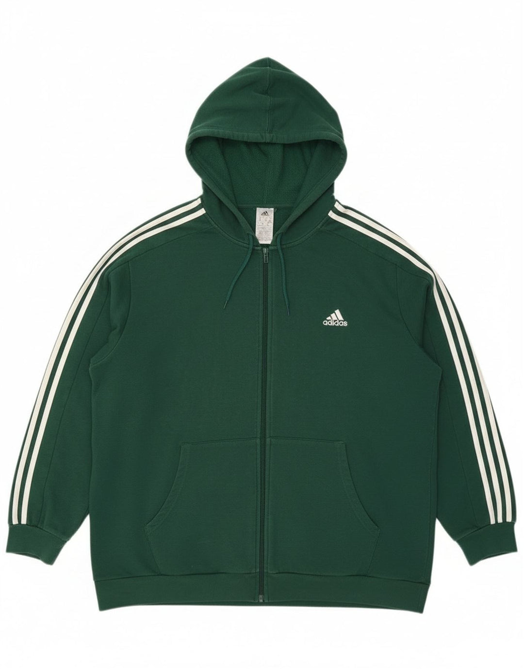 Pulover Adidas pentru bărbați, cu fermoar, bumbac verde 2XL