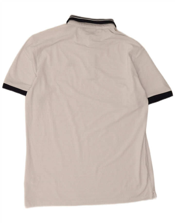 Tricou polo de golf Calvin Klein pentru bărbați, alb mediu, poliester bloc de culoare
