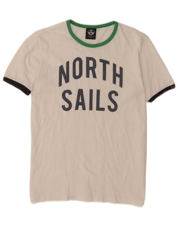 Tricou grafic North Sails pentru fete Top 13-14 ani alb