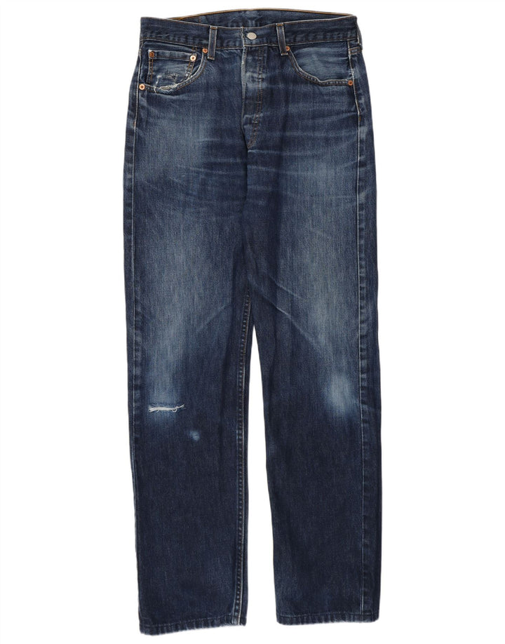 Blugi drepți distressed 501 Levi's pentru bărbați W33 L34 bleumarin