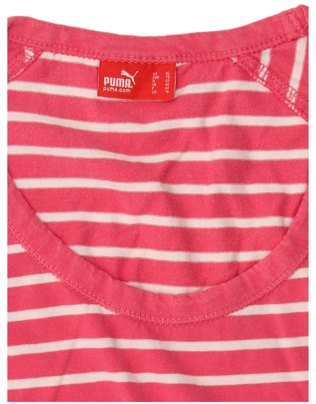 Tricou pentru femei PUMA Slim Top UK 16 Large Pink Striped
