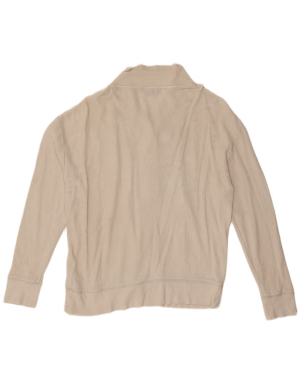Pulover pentru femei Ralph Lauren cu gât cu nasturi Pulover UK 14 Bumbac alb mediu
