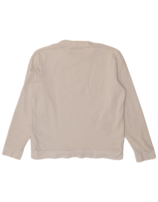 Guess Top grafic pentru femei cu mânecă lungă UK 16, mare, alb, bumbac