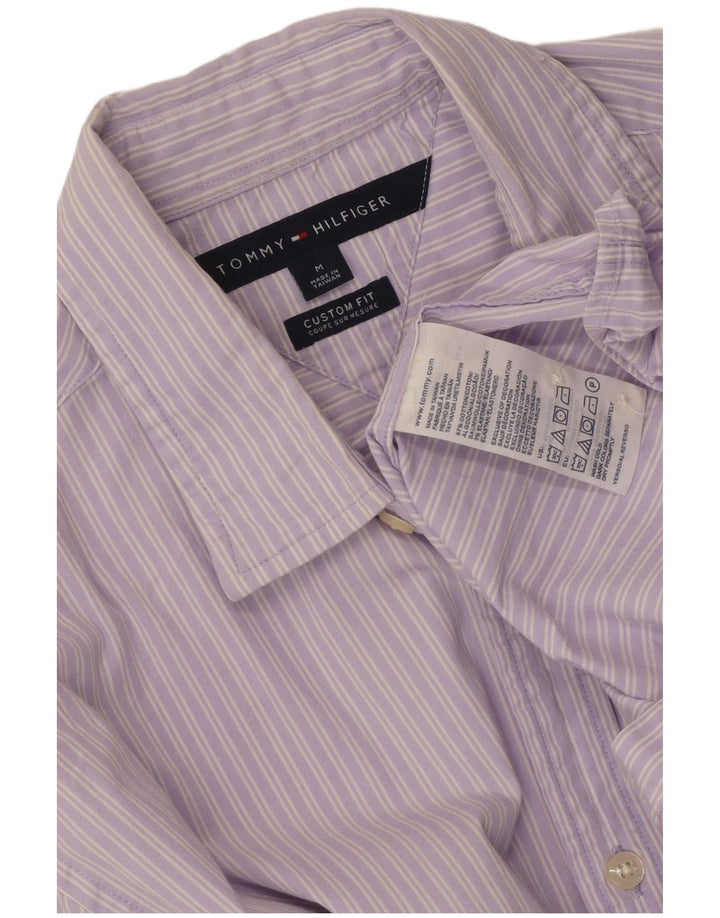 Cămașă personalizată pentru bărbați Tommy Hilfiger, bumbac cu dungi violet mediu