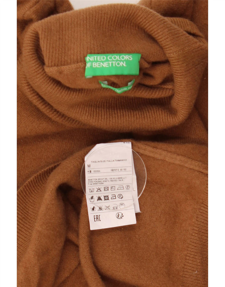 Pulover pentru femei Benetton cu gât rulat, maro mediu, UK 12