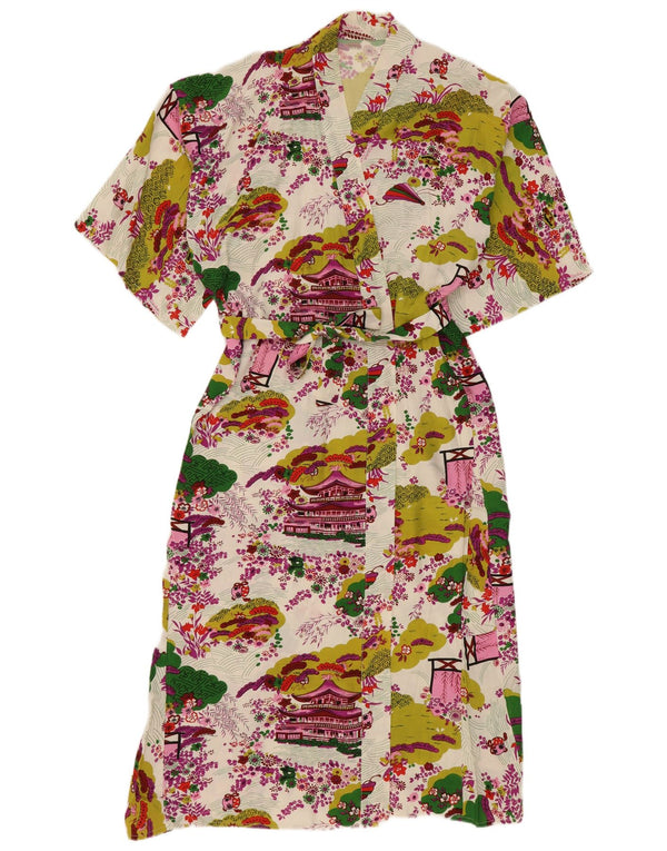 Rochie rochie cu grafică vintage pentru femei UK 16, mare, albă, florală