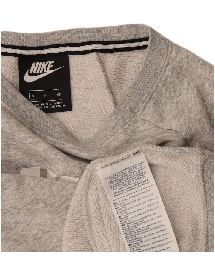 Pulover supradimensionat cu grafic Nike pentru femei UK 10 Bumbac gri mic