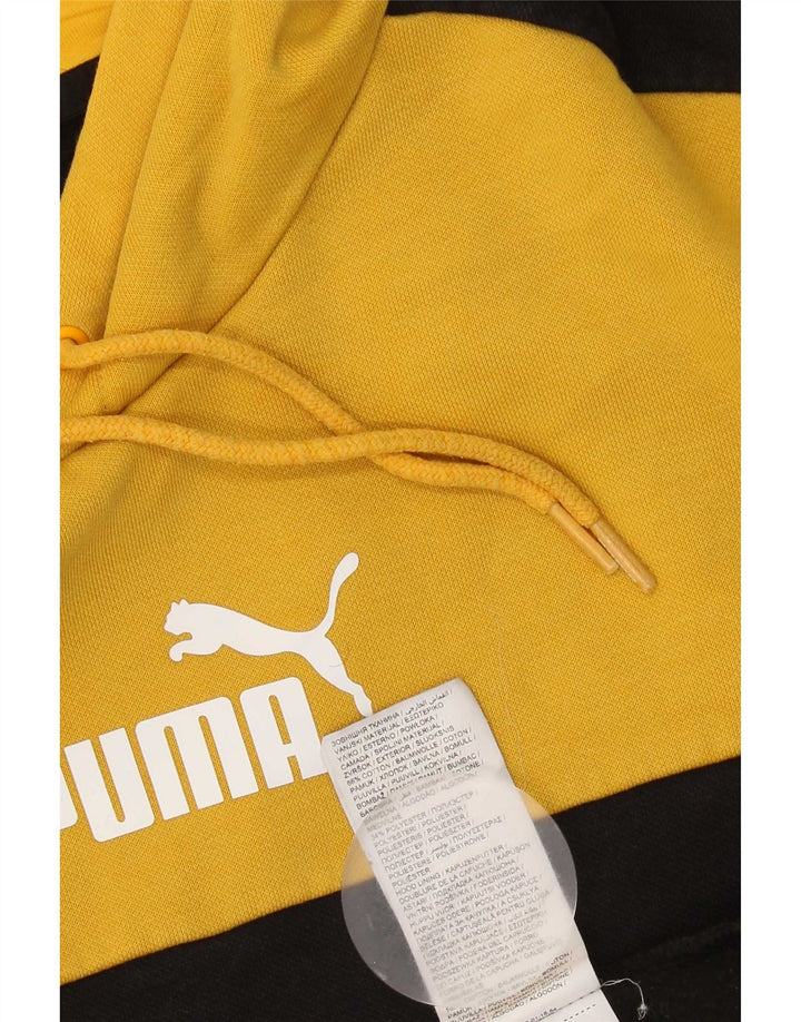 Pulover Puma pentru bărbați, bumbac color bloc, galben mediu