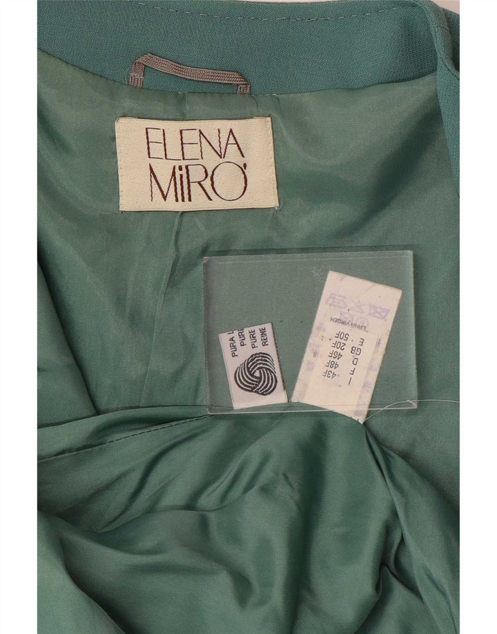 ELENA MIRO Jachetă cu 4 nasturi pentru femei UK 20 2XL Lână virgină verde