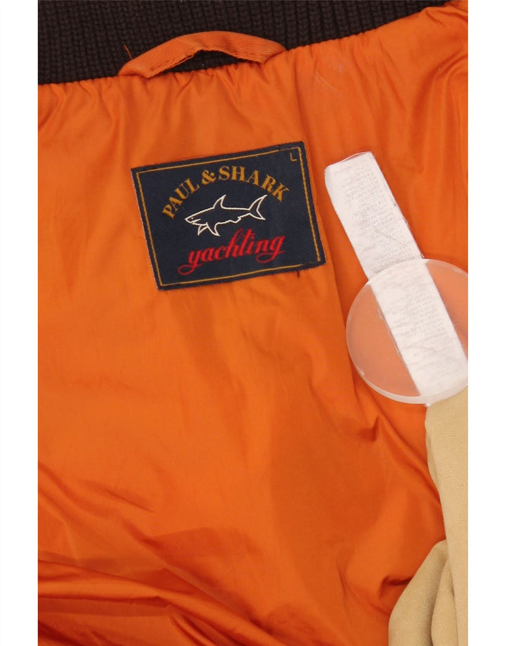 Jachetă bomber pentru bărbați Paul & Shark UK 40 mare, maro, poliester color bloc