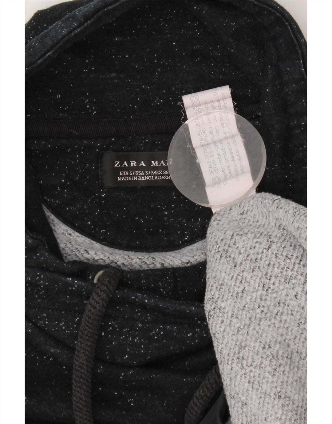 Pulover pentru bărbați Zara Pulover mic, albastru bleumarin, bumbac cu pete