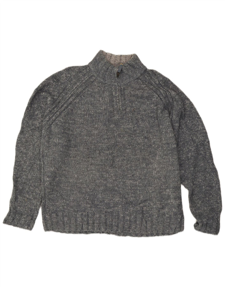Pulover pentru bărbați Marks & Spencer, Blue Harbour, cu fermoar, cu gât, XL, gri, pete